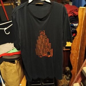 Louis Vuitton Navy and Orange Graphic Tee